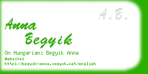 anna begyik business card